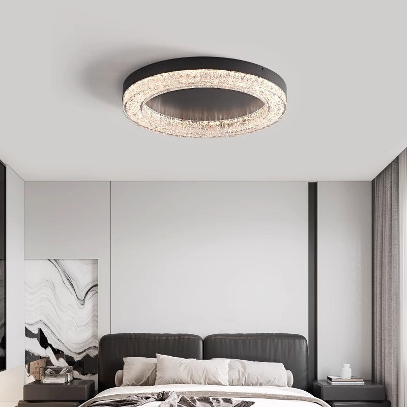 Modern Simplicity Round Metal Resin LED Flush Mount Ceiling Light For Bedroom