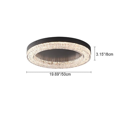 Modern Simplicity Round Metal Resin LED Flush Mount Ceiling Light For Bedroom