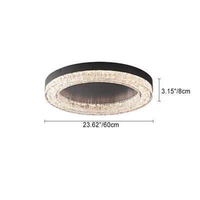 Modern Simplicity Round Metal Resin LED Flush Mount Ceiling Light For Bedroom
