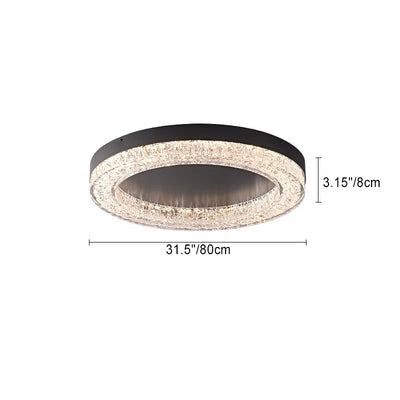 Modern Simplicity Round Metal Resin LED Flush Mount Ceiling Light For Bedroom