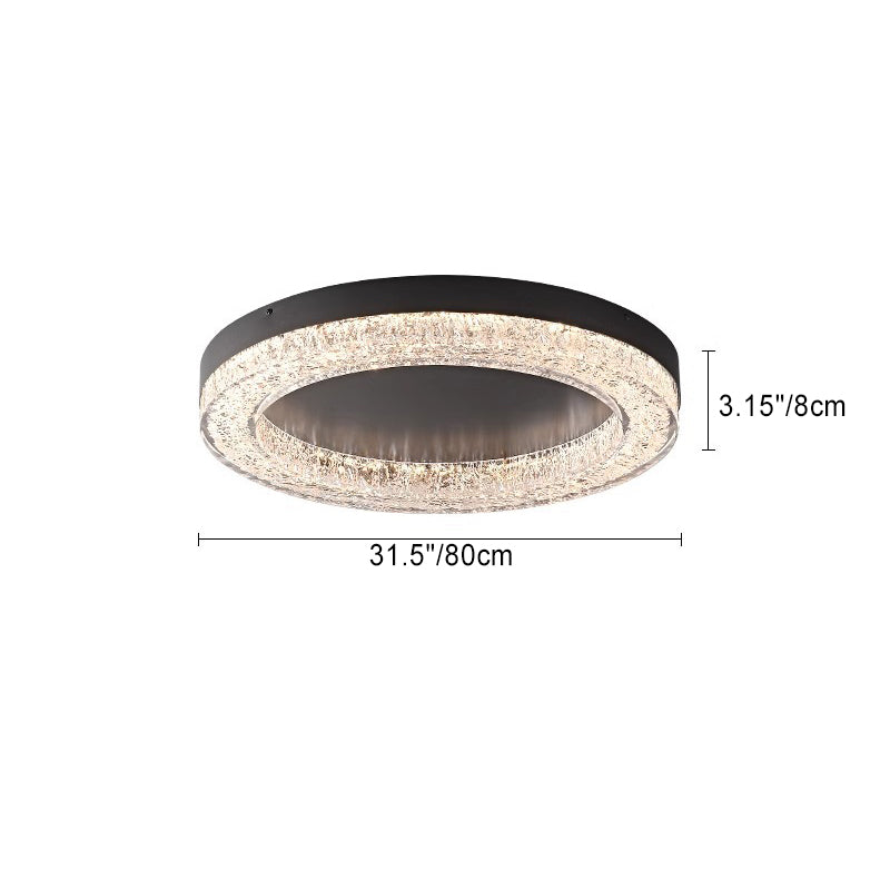 Modern Simplicity Round Metal Resin LED Flush Mount Ceiling Light For Bedroom