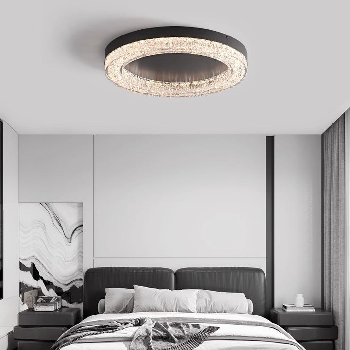 Modern Simplicity Round Metal Resin LED Flush Mount Ceiling Light For Bedroom