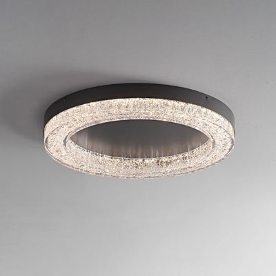 Modern Simplicity Round Metal Resin LED Flush Mount Ceiling Light For Bedroom