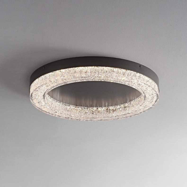 Modern Simplicity Round Metal Resin LED Flush Mount Ceiling Light For Bedroom