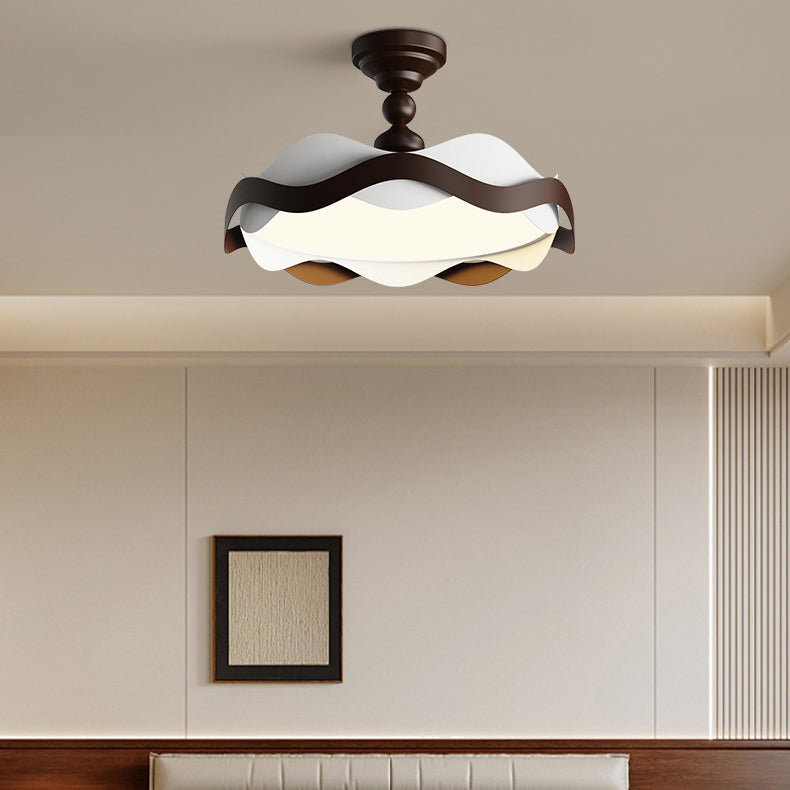 Plafonnier semi-encastré LED rond en fer acrylique vintage traditionnel pour chambre 