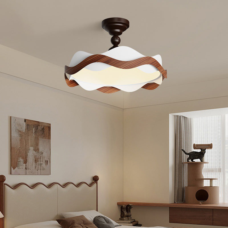 Plafonnier semi-encastré LED rond en fer acrylique vintage traditionnel pour chambre 