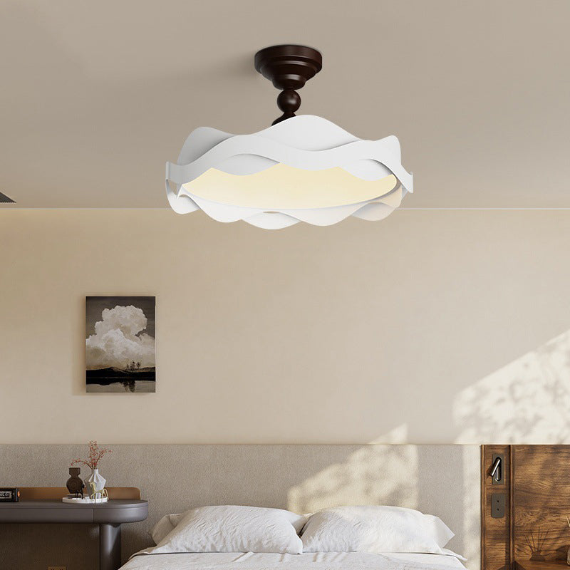 Plafonnier semi-encastré LED rond en fer acrylique vintage traditionnel pour chambre 