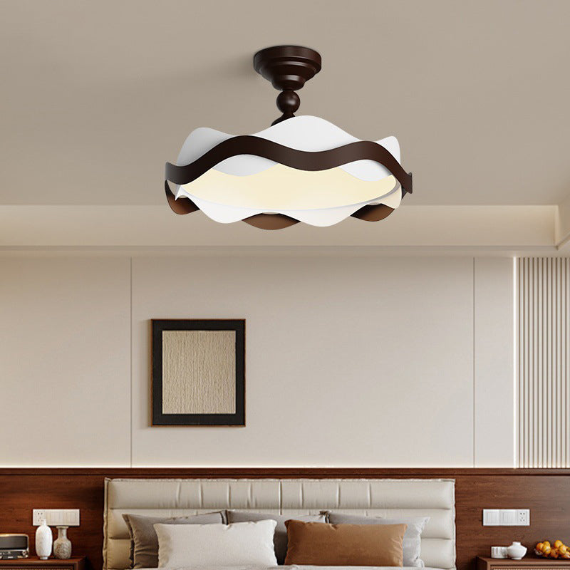 Plafonnier semi-encastré LED rond en fer acrylique vintage traditionnel pour chambre 