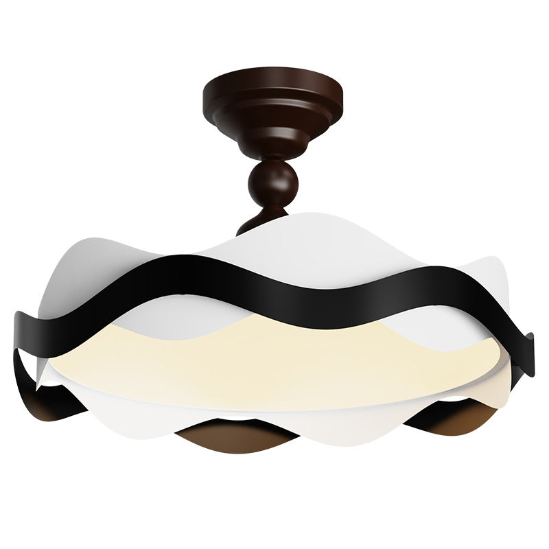 Plafonnier semi-encastré LED rond en fer acrylique vintage traditionnel pour chambre 