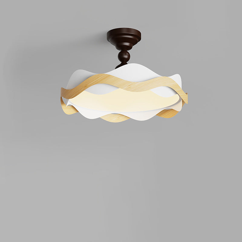 Plafonnier semi-encastré LED rond en fer acrylique vintage traditionnel pour chambre 
