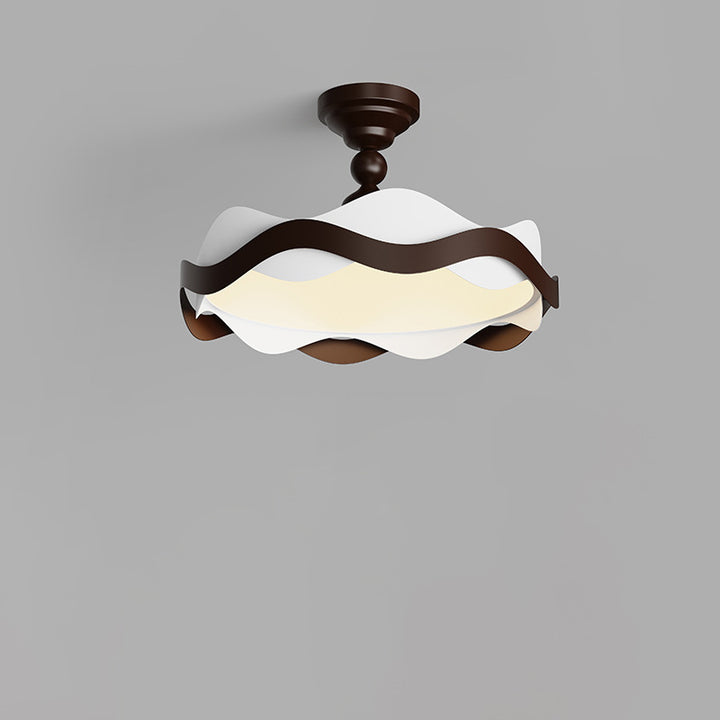 Plafonnier semi-encastré LED rond en fer acrylique vintage traditionnel pour chambre 