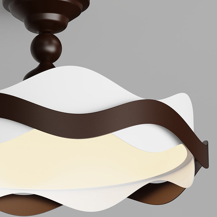 Plafonnier semi-encastré LED rond en fer acrylique vintage traditionnel pour chambre 