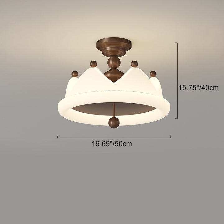 Zeitgenössische Kreative Krone Runde Eisen PE LED Halbeinbau-Deckenleuchte Für Schlafzimmer 