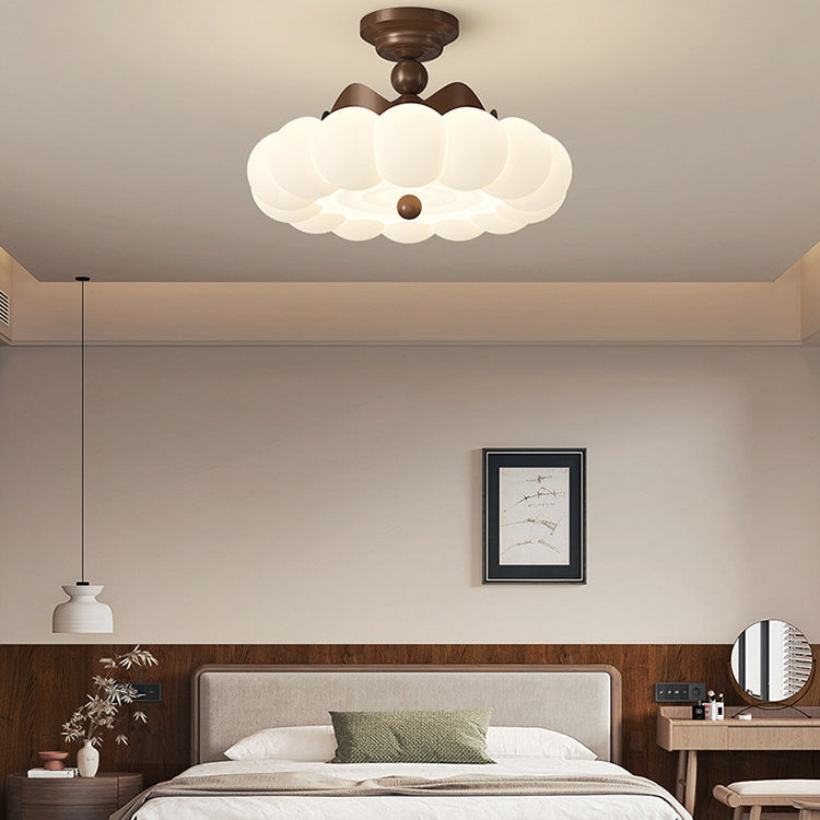 Zeitgenössische Kreative Krone Runde Eisen PE LED Halbeinbau-Deckenleuchte Für Schlafzimmer 