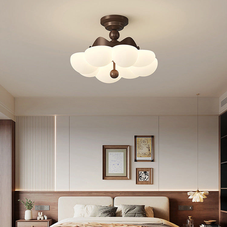 Zeitgenössische Kreative Krone Runde Eisen PE LED Halbeinbau-Deckenleuchte Für Schlafzimmer 