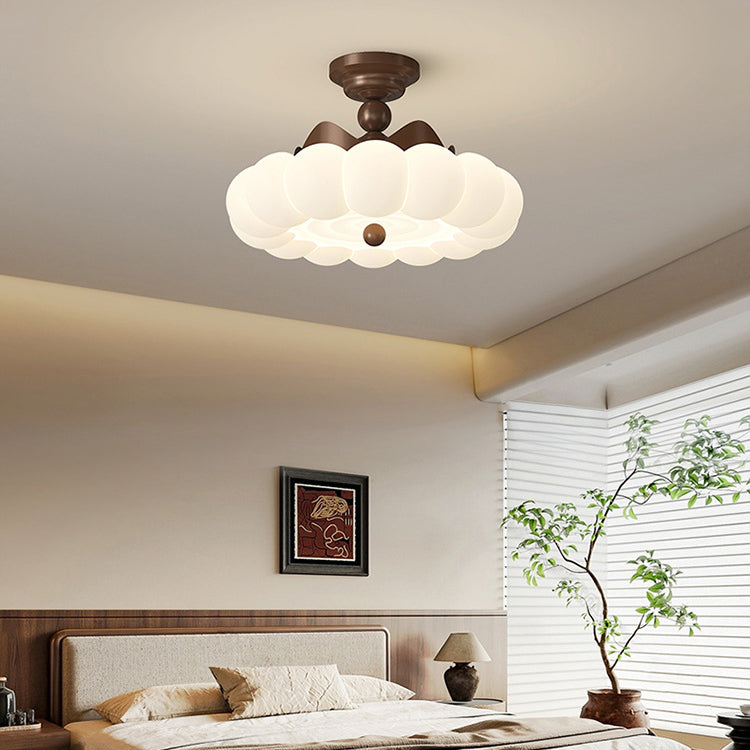 Zeitgenössische Kreative Krone Runde Eisen PE LED Halbeinbau-Deckenleuchte Für Schlafzimmer 