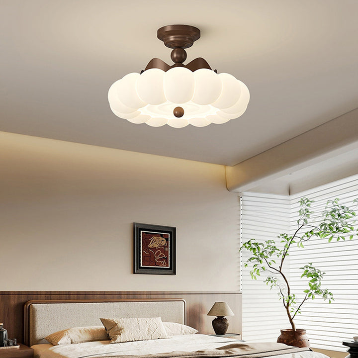 Zeitgenössische Kreative Krone Runde Eisen PE LED Halbeinbau-Deckenleuchte Für Schlafzimmer 