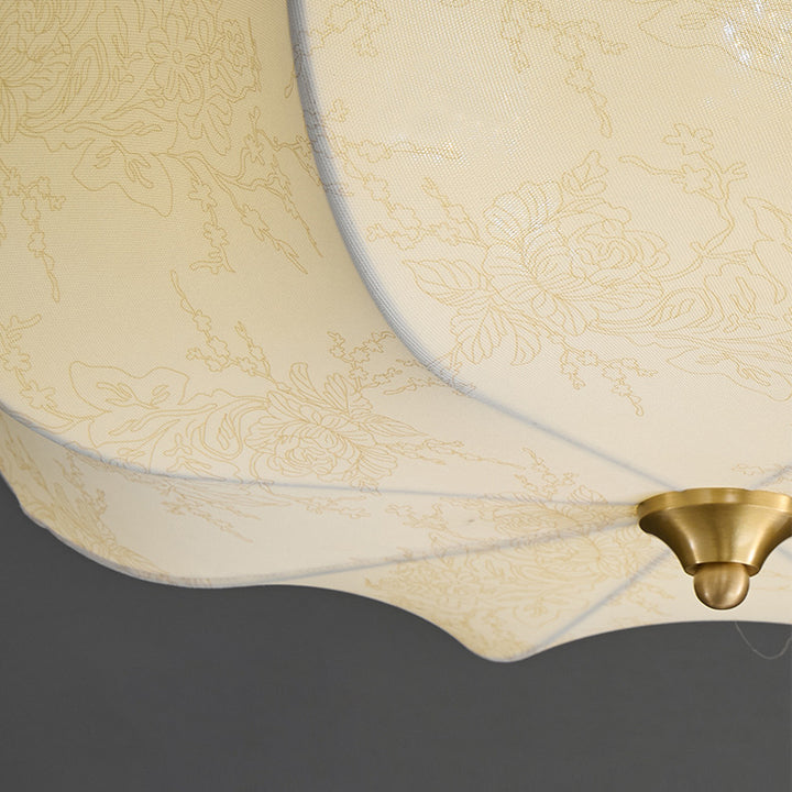 Luz de techo empotrada LED de tela de cobre con cúpula francesa tradicional para dormitorio 