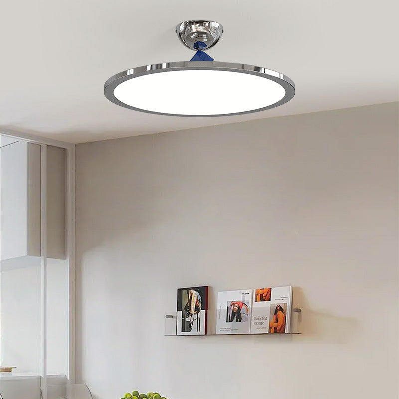 Plafonnier semi-encastré LED en fer PC rond soucoupe volante de simplicité moderne pour chambre 