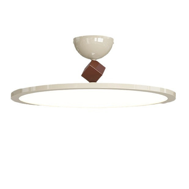 Plafonnier semi-encastré LED en fer PC rond soucoupe volante de simplicité moderne pour chambre 