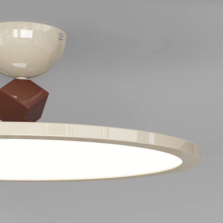 Plafonnier semi-encastré LED en fer PC rond soucoupe volante de simplicité moderne pour chambre 
