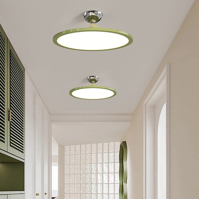 Plafonnier semi-encastré LED en fer PC rond soucoupe volante de simplicité moderne pour chambre 