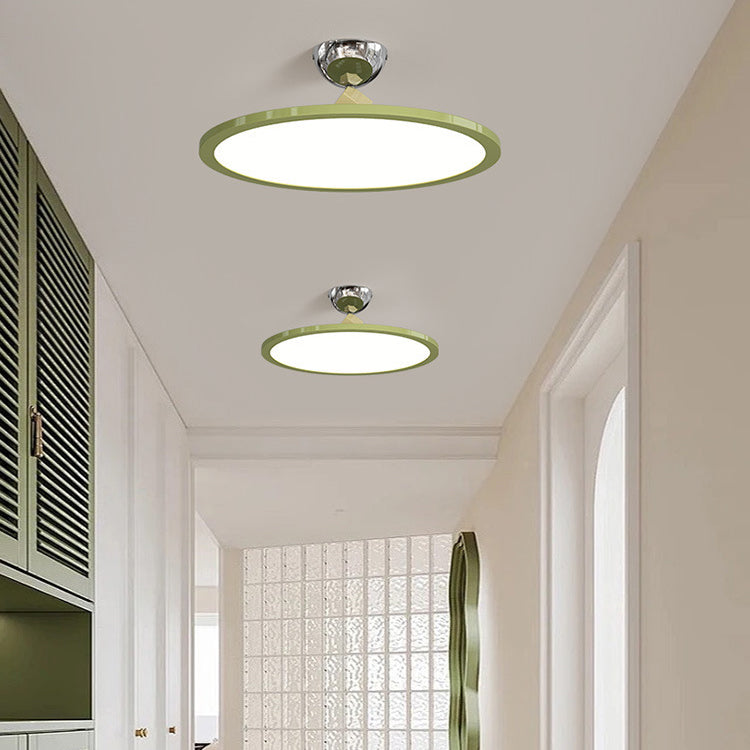 Plafonnier semi-encastré LED en fer PC rond soucoupe volante de simplicité moderne pour chambre 