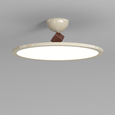 Plafonnier semi-encastré LED en fer PC rond soucoupe volante de simplicité moderne pour chambre 
