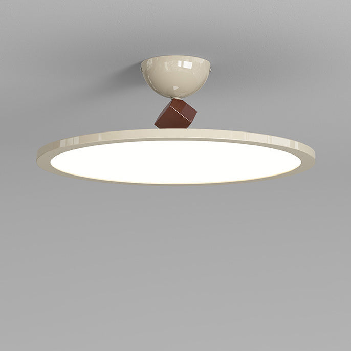 Plafonnier semi-encastré LED en fer PC rond soucoupe volante de simplicité moderne pour chambre 