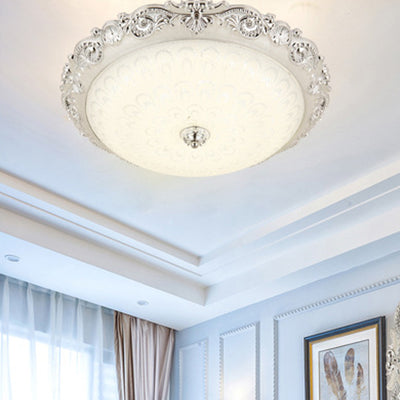 Luz de techo LED empotrada de vidrio ABS redonda tradicional europea para dormitorio 