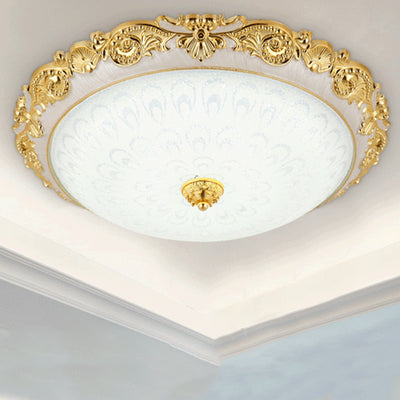 Luz de techo LED empotrada de vidrio ABS redonda tradicional europea para dormitorio 