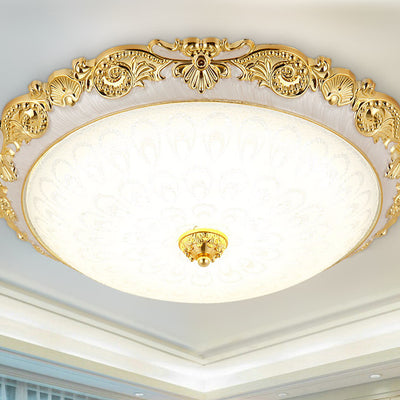 Luz de techo LED empotrada de vidrio ABS redonda tradicional europea para dormitorio 