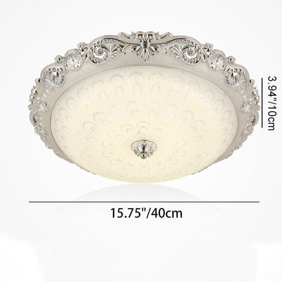 Luz de techo LED empotrada de vidrio ABS redonda tradicional europea para dormitorio 