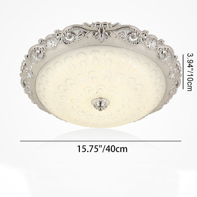 Luz de techo LED empotrada de vidrio ABS redonda tradicional europea para dormitorio 