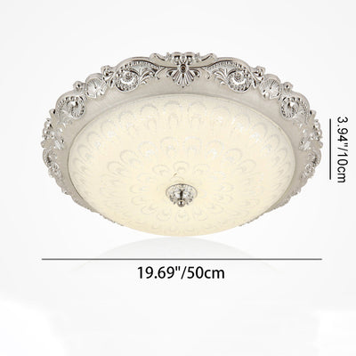 Luz de techo LED empotrada de vidrio ABS redonda tradicional europea para dormitorio 