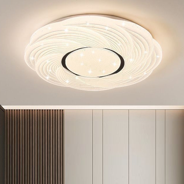 Plafonnier LED en acrylique avec montage affleurant en fer créatif contemporain pour chambre 