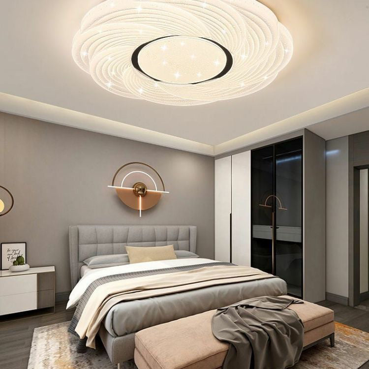 Plafonnier LED en acrylique avec montage affleurant en fer créatif contemporain pour chambre 