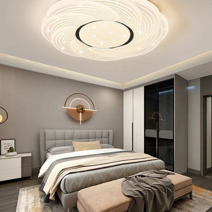 Plafonnier LED en acrylique avec montage affleurant en fer créatif contemporain pour chambre 