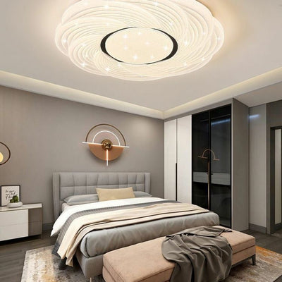 Luz de techo LED de montaje empotrado de hierro acrílico contemporáneo para dormitorio 