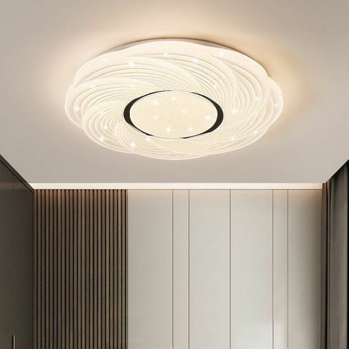 Plafonnier LED en acrylique avec montage affleurant en fer créatif contemporain pour chambre 