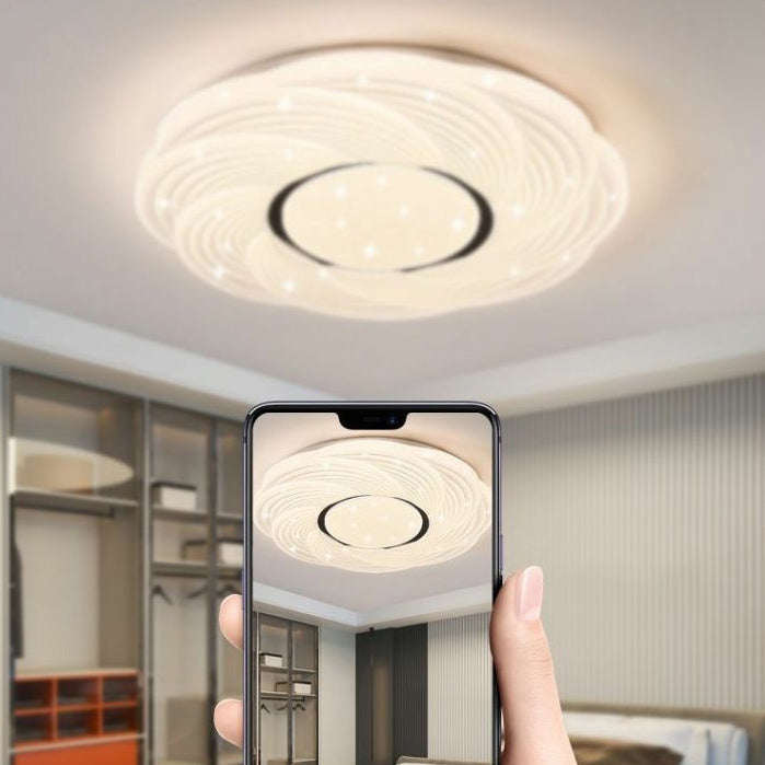 Plafonnier LED en acrylique avec montage affleurant en fer créatif contemporain pour chambre 