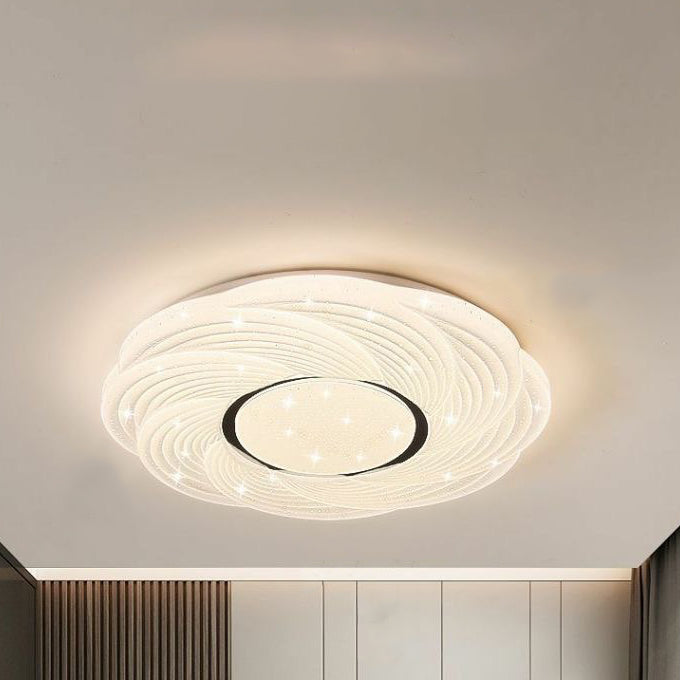 Plafonnier LED en acrylique avec montage affleurant en fer créatif contemporain pour chambre 