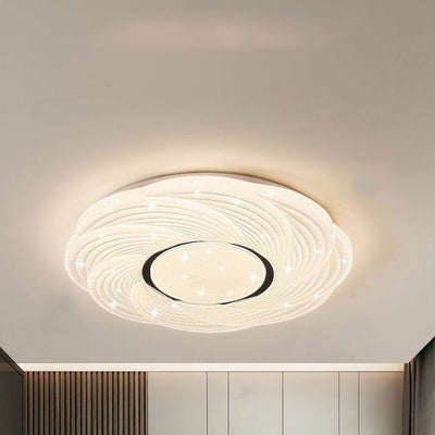 Luz de techo LED de montaje empotrado de hierro acrílico contemporáneo para dormitorio 