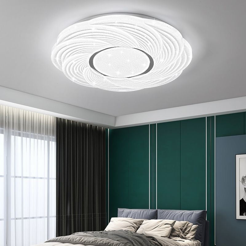 Plafonnier LED en acrylique avec montage affleurant en fer créatif contemporain pour chambre 