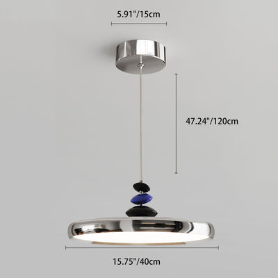 Modern Simplicity Flying Saucer Round Aluminum Acrylic LED Pendant Light For Living Room