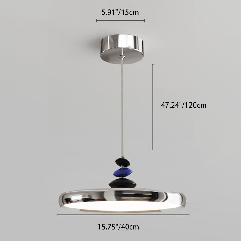 Modern Simplicity Flying Saucer Round Aluminum Acrylic LED Pendant Light For Living Room