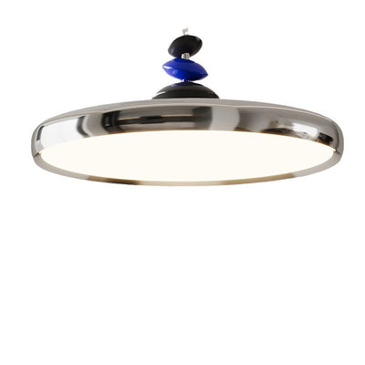 Modern Simplicity Flying Saucer Round Aluminum Acrylic LED Pendant Light For Living Room