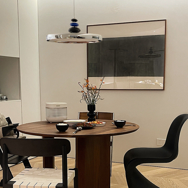 Modern Simplicity Flying Saucer Round Aluminum Acrylic LED Pendant Light For Living Room