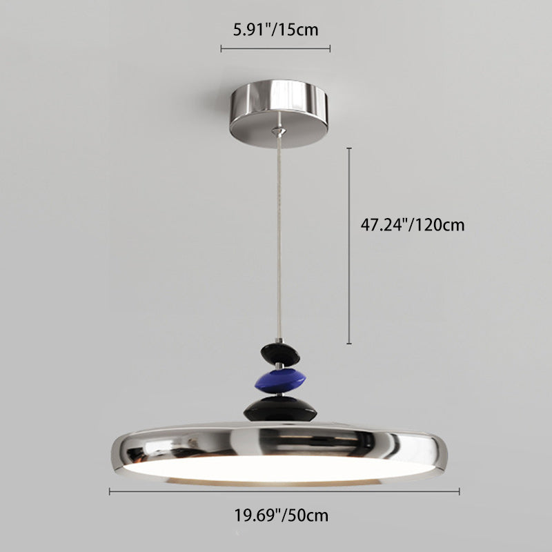 Modern Simplicity Flying Saucer Round Aluminum Acrylic LED Pendant Light For Living Room