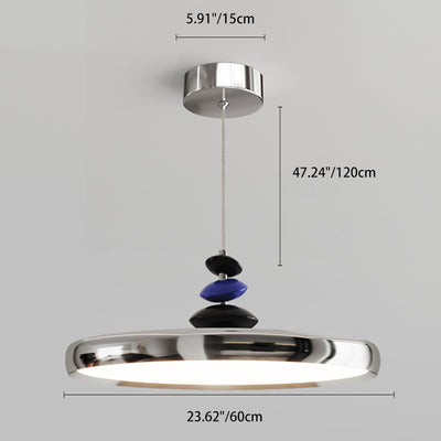 Modern Simplicity Flying Saucer Round Aluminum Acrylic LED Pendant Light For Living Room